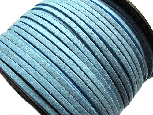Veloursband, Wildleder-Imitat, blau himmelblau, 3x1,5mm, 1m